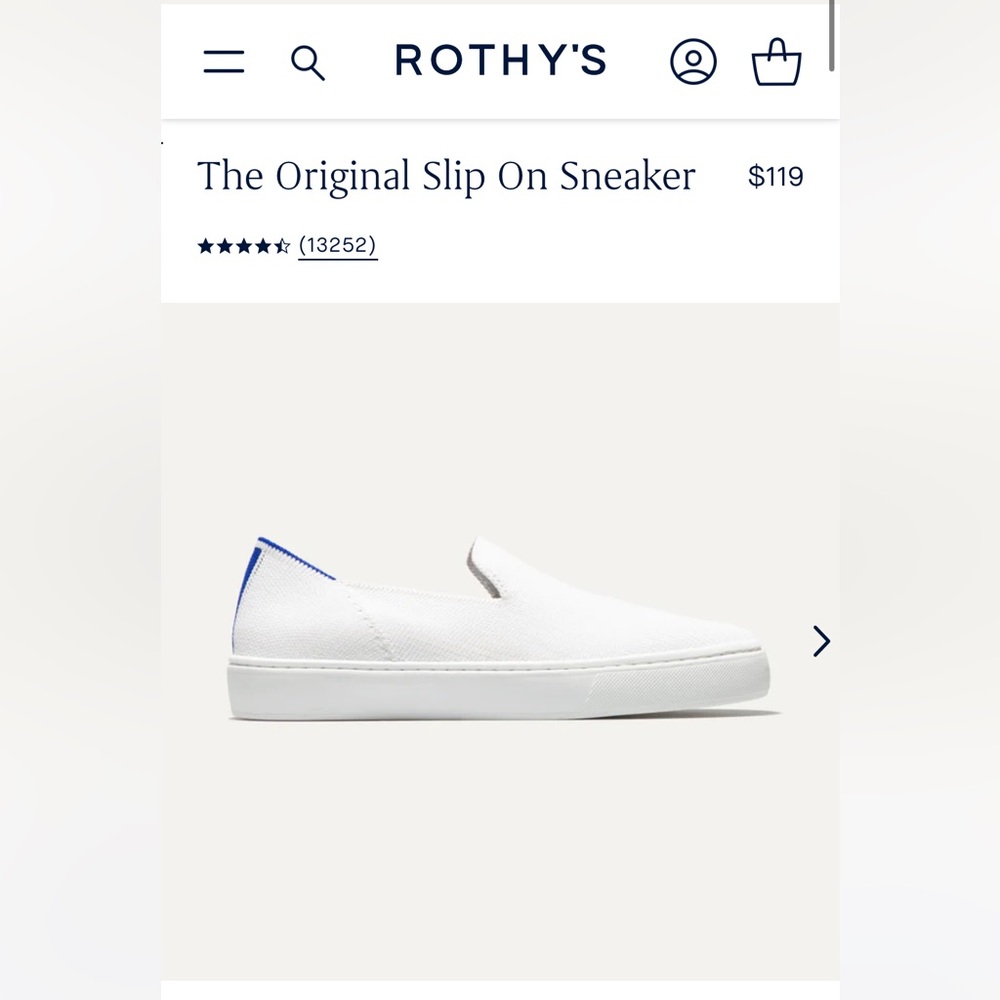 Rothy’s White slip on sneaker
